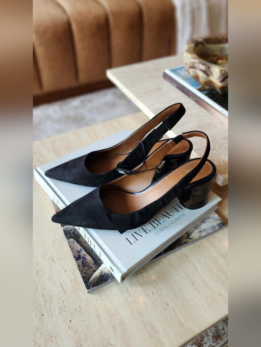Zara Black/Tortoiseshell Heels